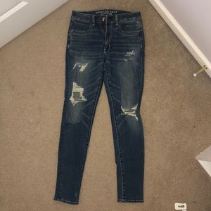 American Eagle high waisted dark wash jeggings